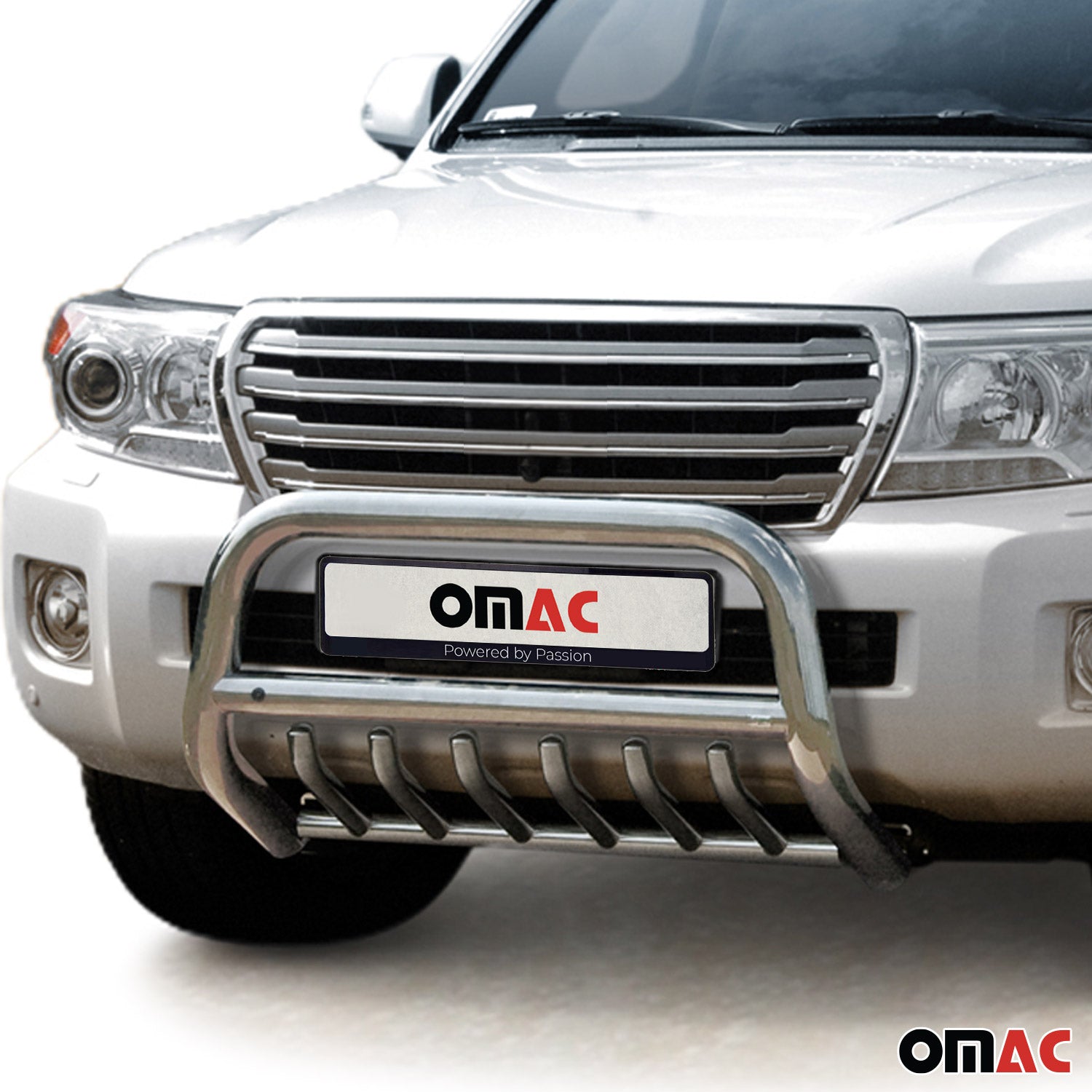 Frontbügel Frontschutzbügel für Toyota Land Cruiser V8 2012-16 ABE Stahl Silber