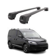 Dachträger Grundträger für VW Caddy V 2020-2026 Aluminium 75kg Schwarz 2tlg