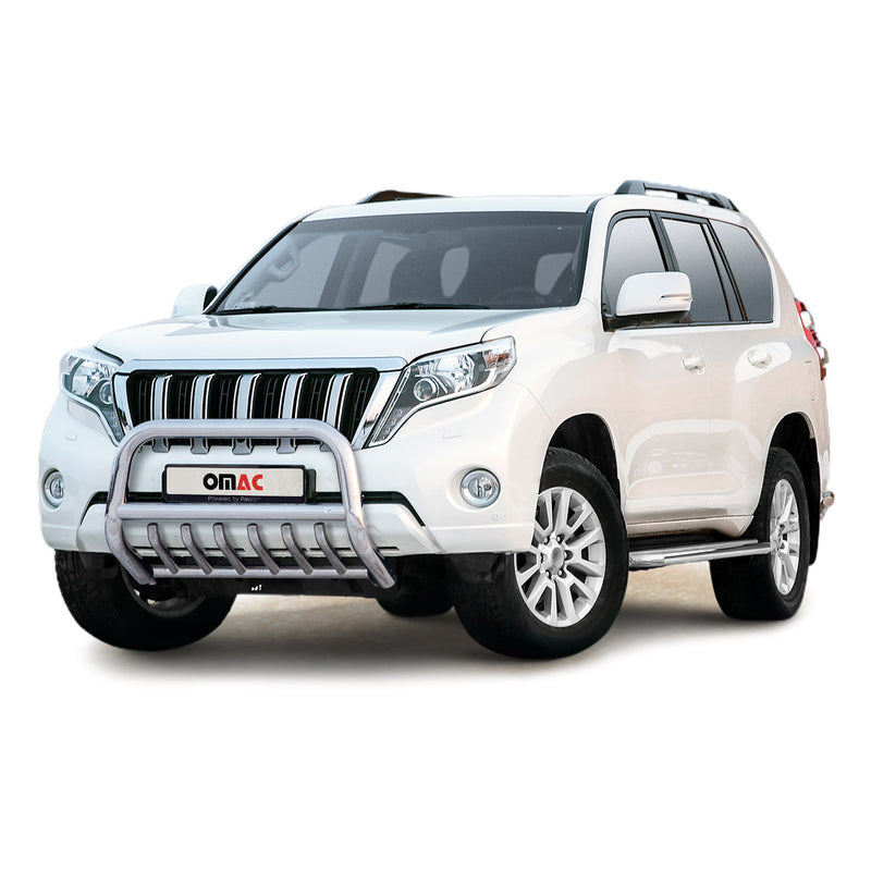 Frontbügel Frontschutzbügel für Toyota Land Cruiser 150 2013-17 ABE Stahl Silber
