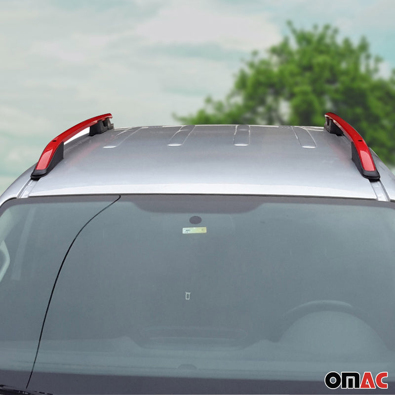 Alu Dachreling Querträger für VW Amarok DoubleCab 2010-2022 ABE Rot 2tlg