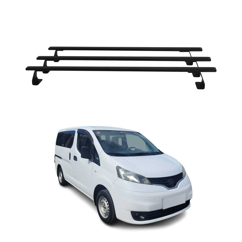 Dachträger Grundtäger für Nissan NV200 2009-2021 75kg Stahl Schwarz 3 tlg