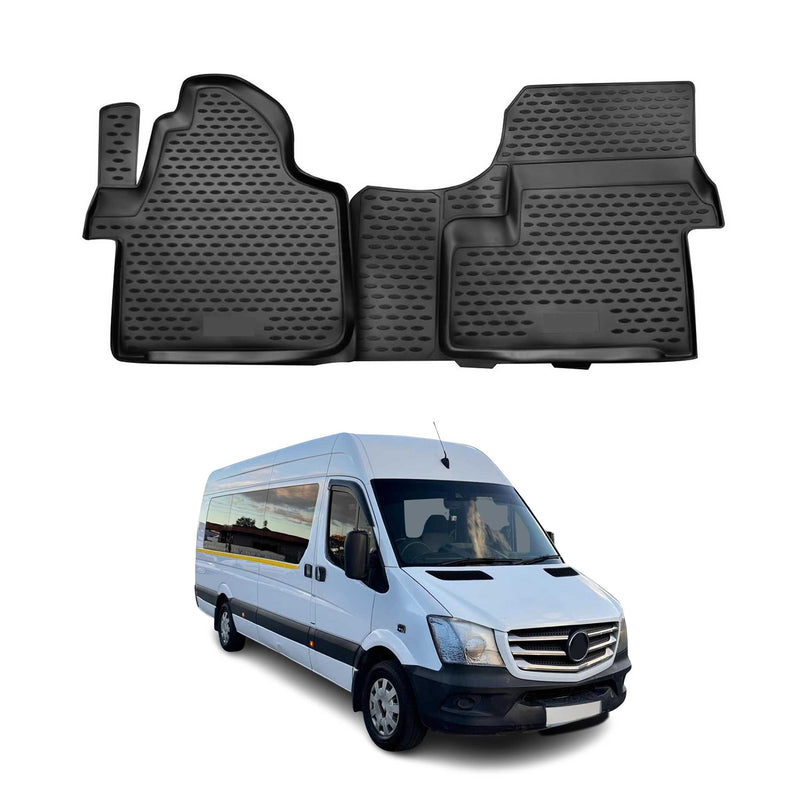 OMAC Gummimatten Fußmatten für Mercedes Sprinter W906 2006-2018 TPE Schwarz 2x