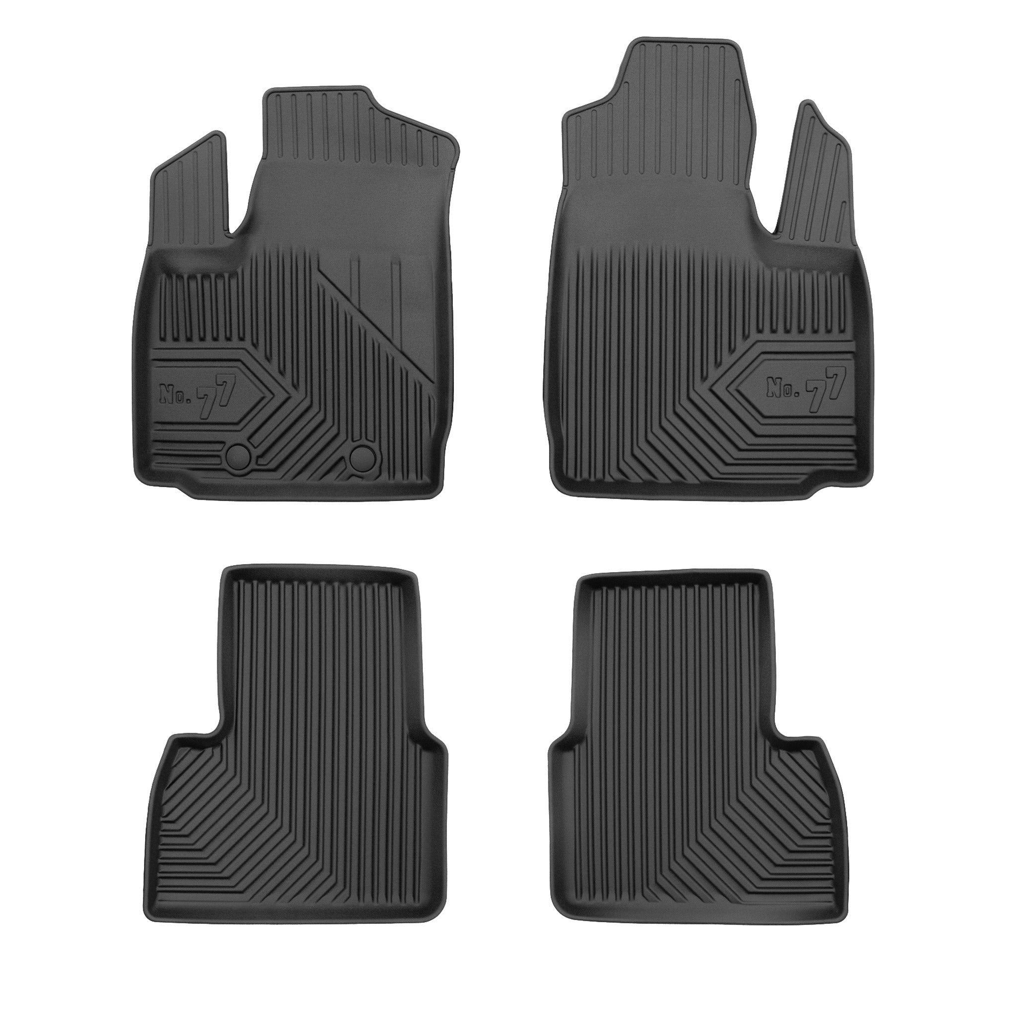 Fußmatten Gummimatten No.77 für Fiat Doblo I 2000-2010 TPE Gummi Schwarz 4 tlg