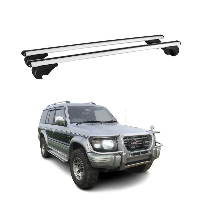 Dachträger Grundtäger für Mitsubishi Pajero 1991-1999 75kg Alu Silber 2 tlg