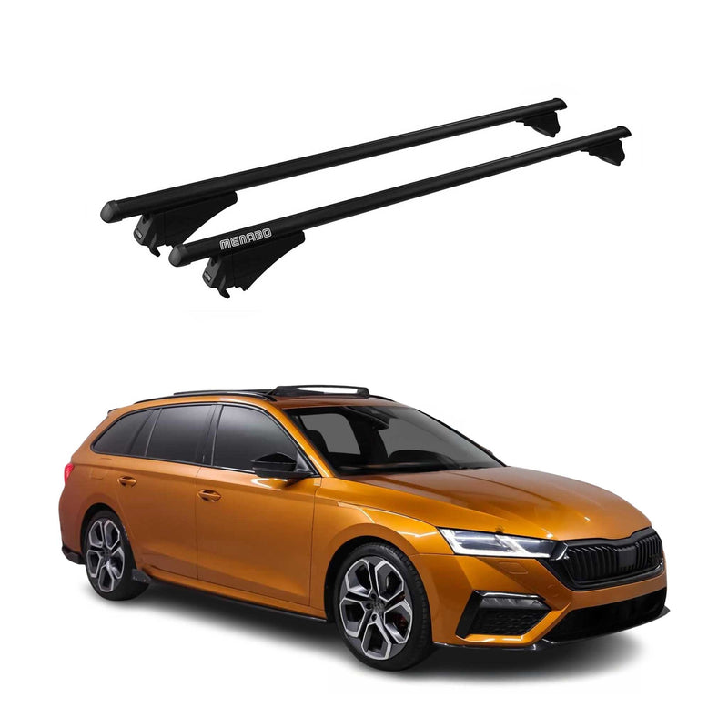 Menabo Dachträger für Skoda Octavia mk4 Kombi 2020-2025 75kg Alu Schwarz 2x