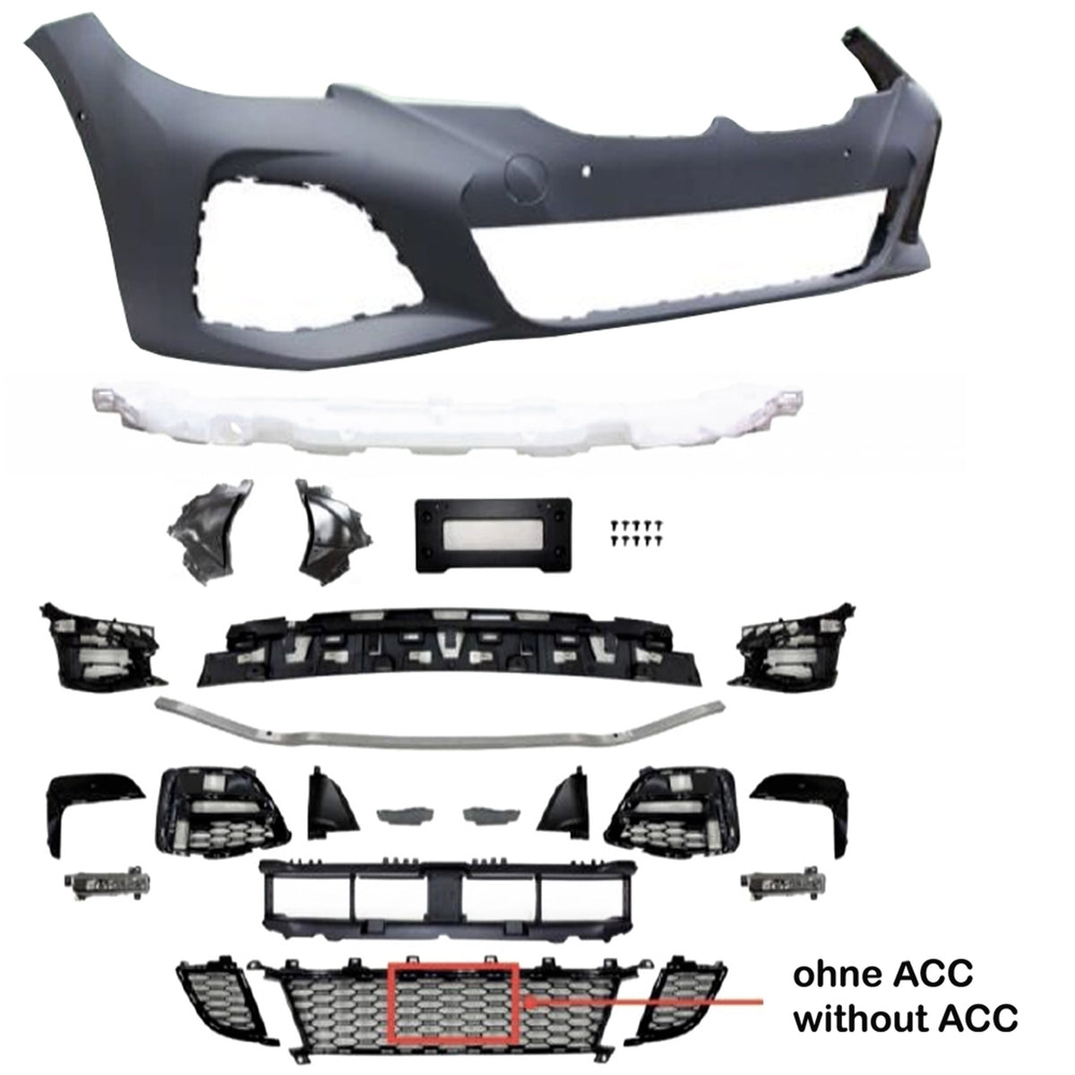 JOM Frontstoßstange für BMW 3er G20 G21 2019- Sport-Design PDC Polypropylen