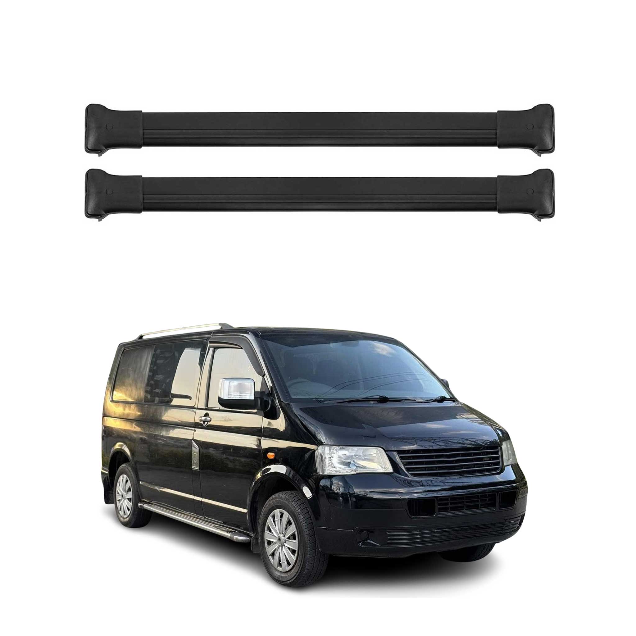 Dachträger für VW T5 T6 Transporter Multivan Caravelle 2003-2024 75kg Schwarz 3x