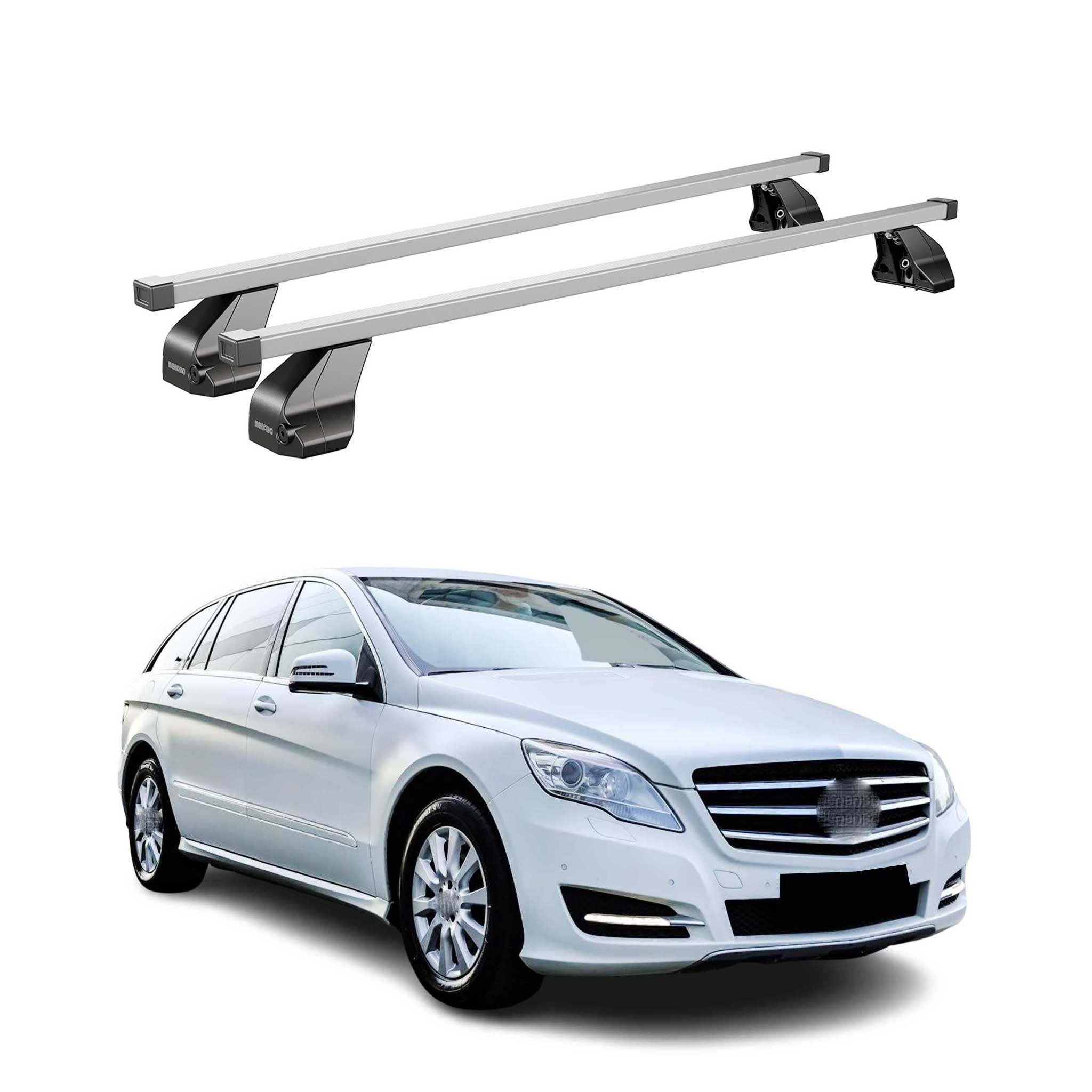 Menabo Dachträger für Mercedes R Klasse W251 2006-2013 75kg Stahl Silber 2x