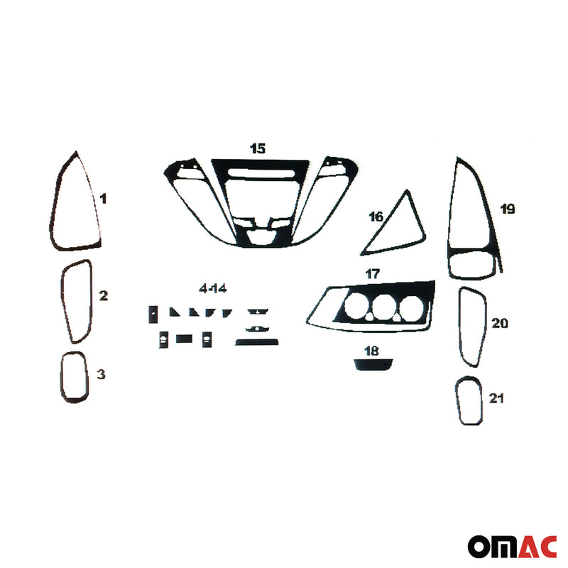 Innenraum Dekor Cockpit für Ford Transit Tourneo 2012-2024 Carbon Optik 22tlg