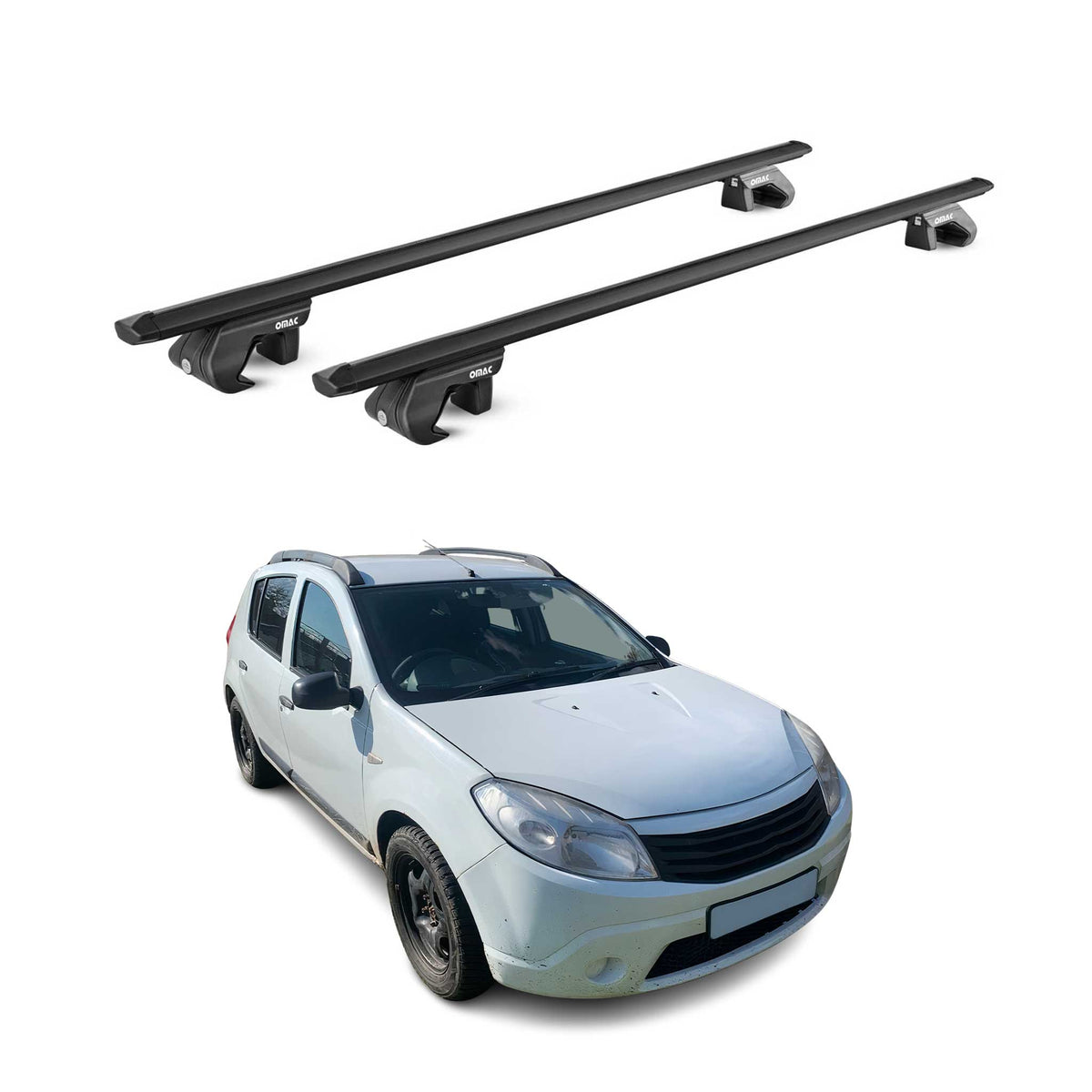 Dachträger Grundtäger für Dacia Sandero Stepway I 2009-2012 90kg Alu Schwarz ABE