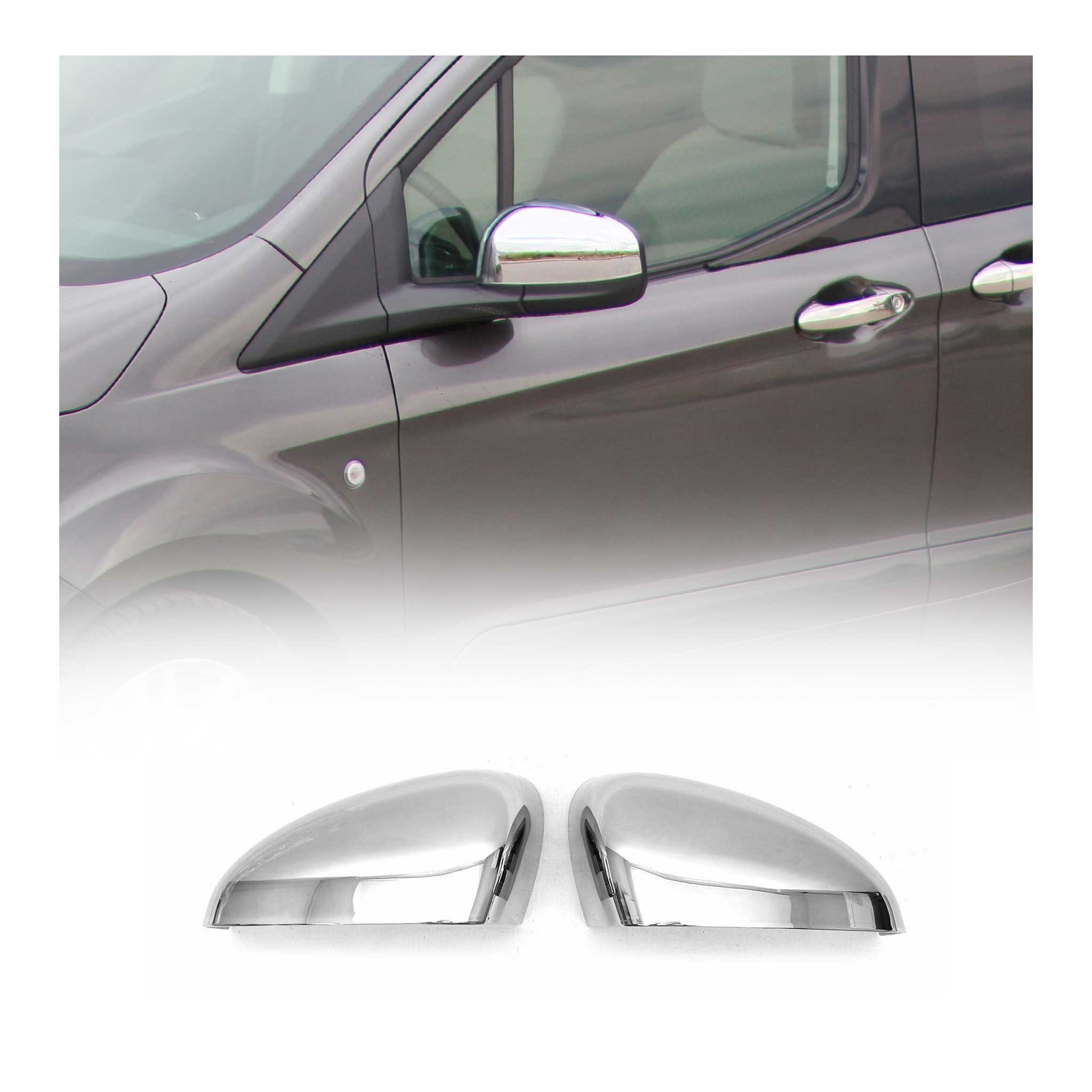 Spiegelabdeckung für Ford Transit/Tourneo Courier I PRE-FL 2014-2018 Chrom ABS