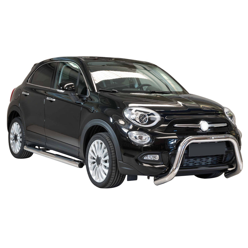 Frontbügel Frontschutzbügel für Fiat 500X 2014-2018 ø76mm Stahl Silber Schutz