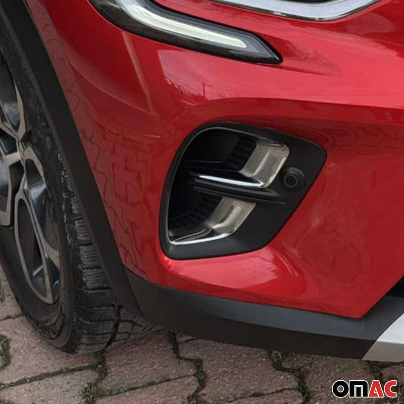 Nebelscheinwerfer Rahmen Umrandung für Renault Captur 2020-2025 Chrom ABS 2x