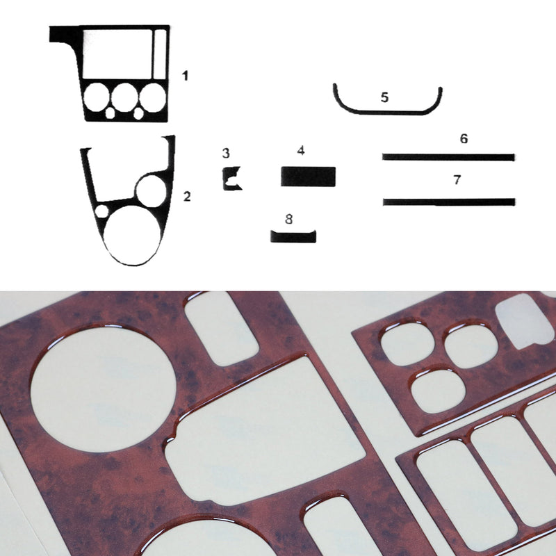 Innenraum Dekor Cockpit für Ford Fiesta 2001-2005 Wurzelholz Optik 8tlg