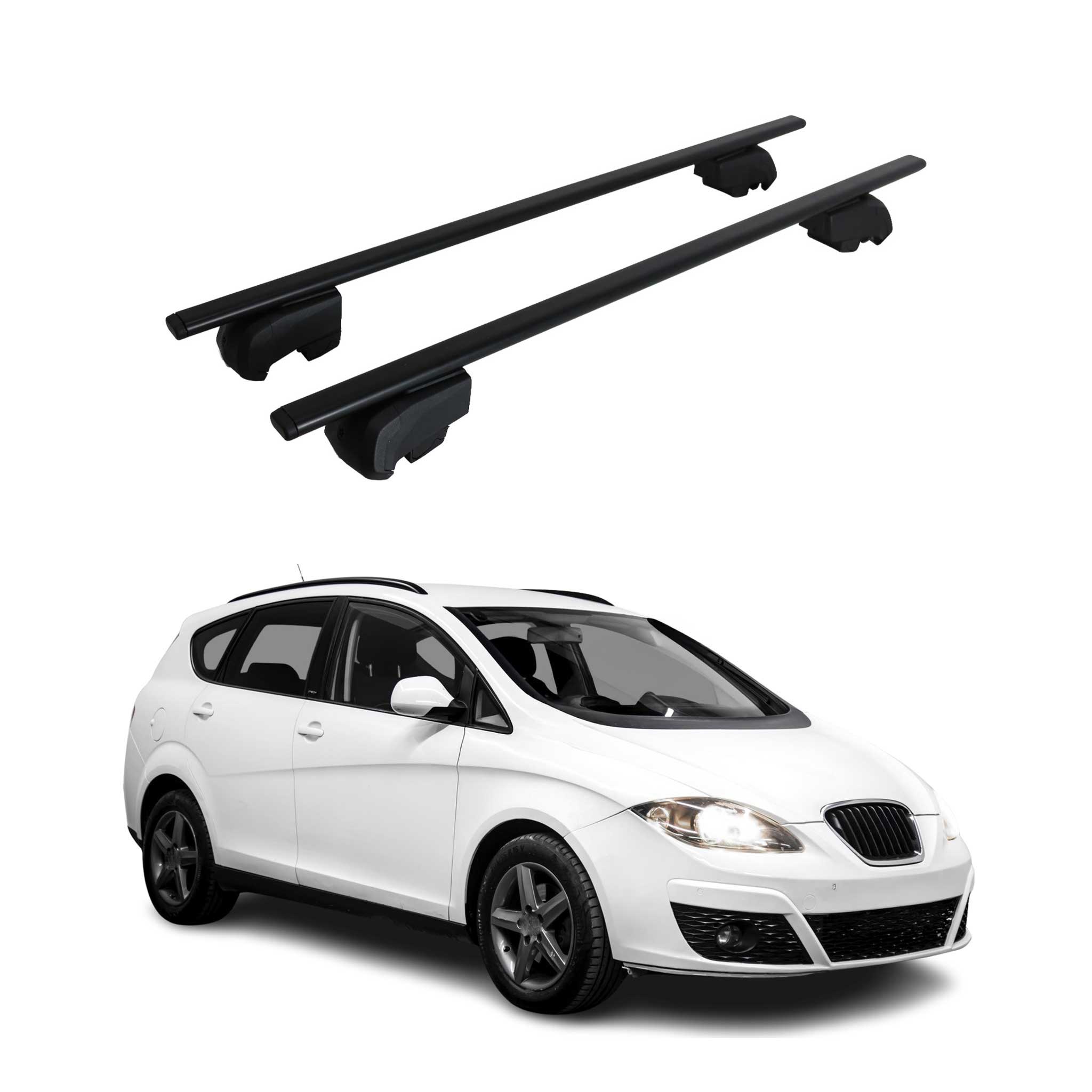 Dachträger Grundtäger für Seat Altea XL 2007-2015 75kg Metall Schwarz 2 tlg
