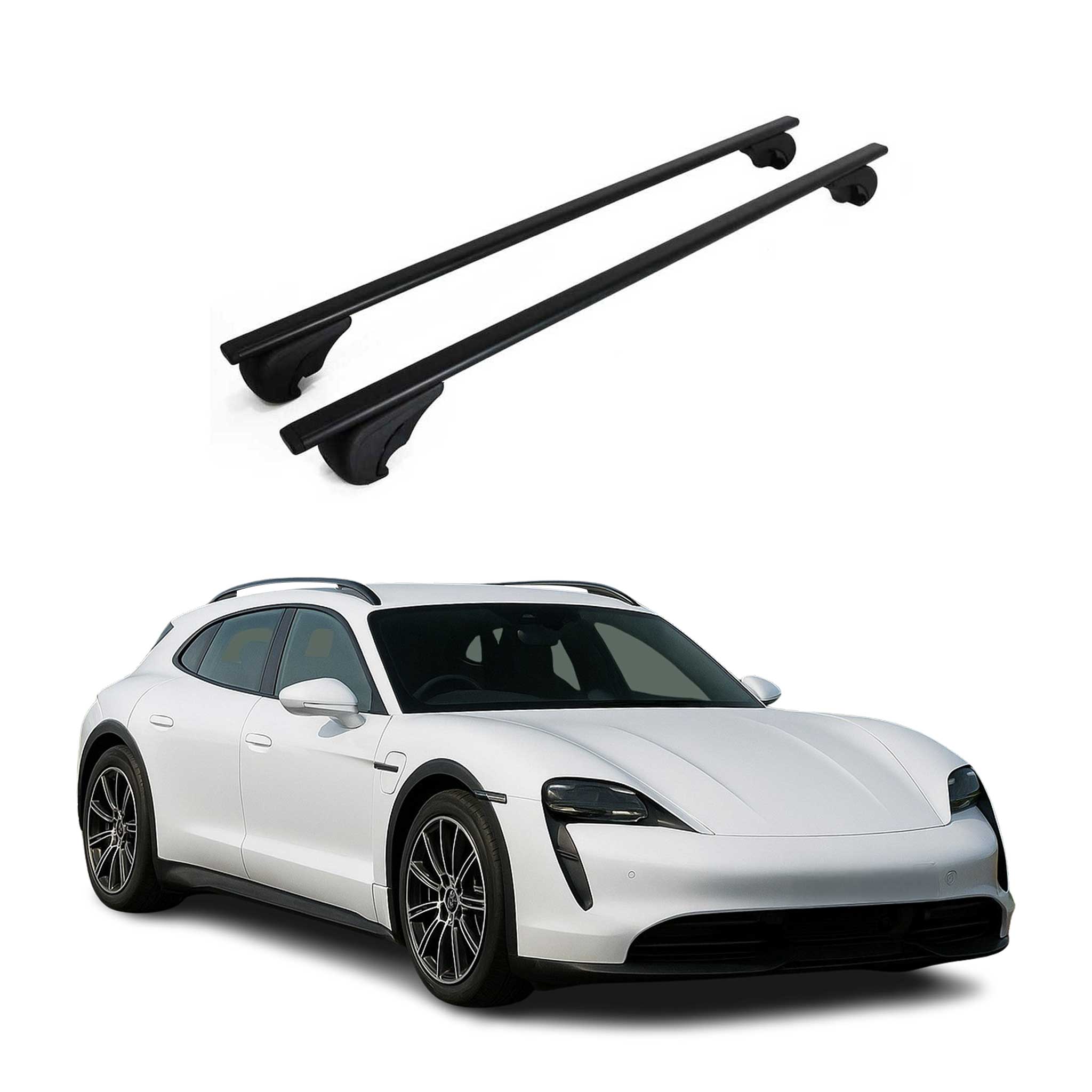 Dachträger für Porsche Taycan Cross Turismo 2021-2026 Metall Schwarz 2tlg