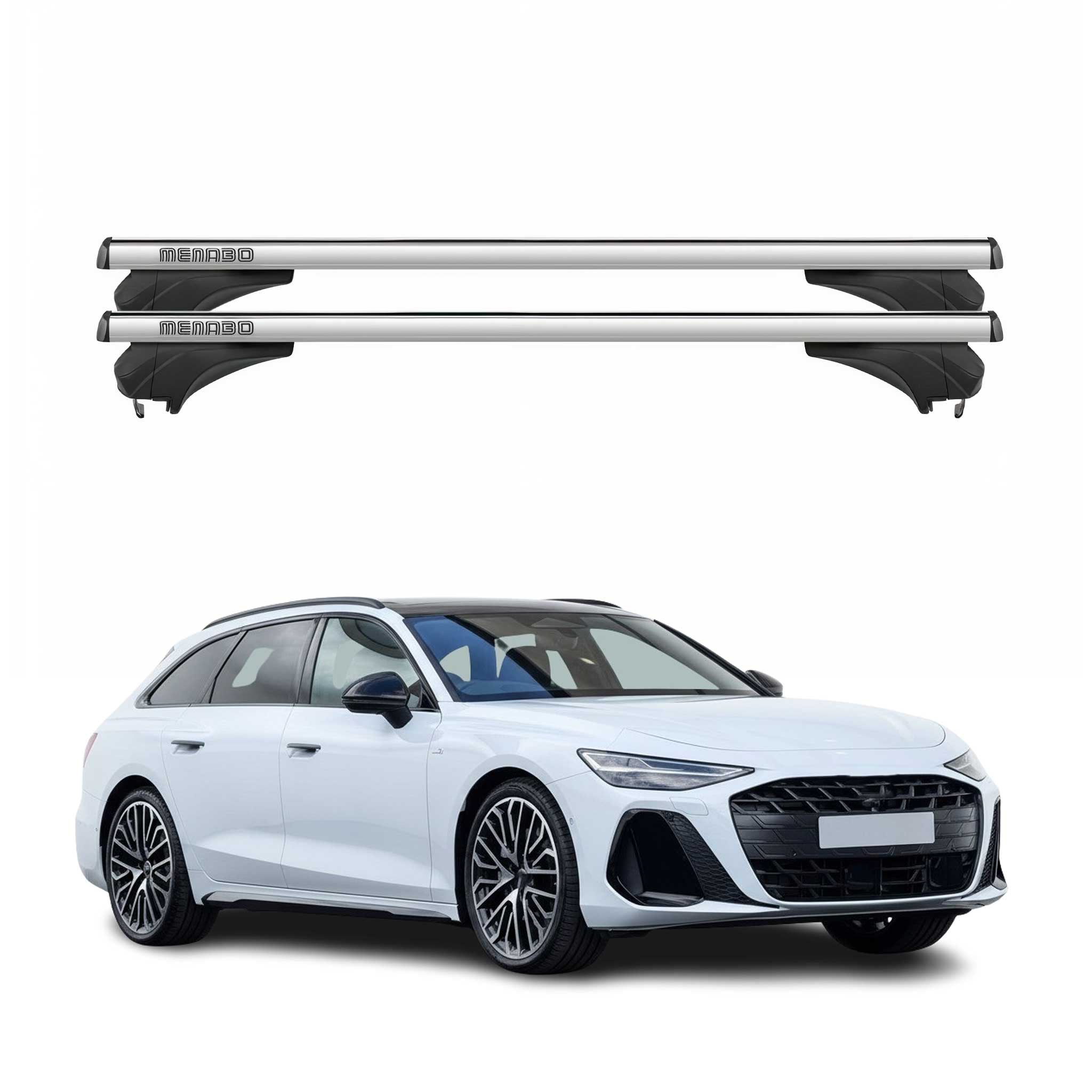 Menabo Dachträger Grundtäger für Audi A6 C9 Avant 2025-2026 Aluminium Silber 2x