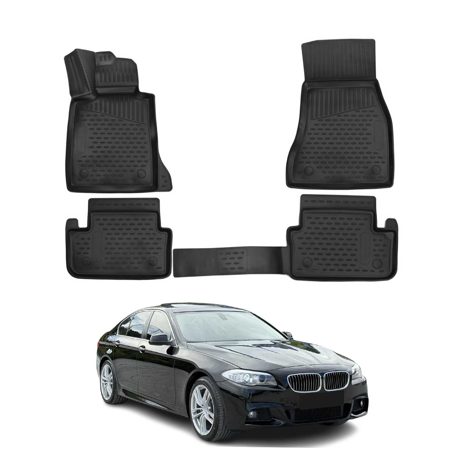 OMAC Gummimatten Fußmatten für BMW 5er F10 F11 xDrive 2013-2017 TPE 4x