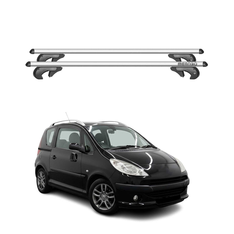 Menabo Dachträger Grundtäger für Peugeot 1007 2005-2010 90kg Alu Silber 2 tlg