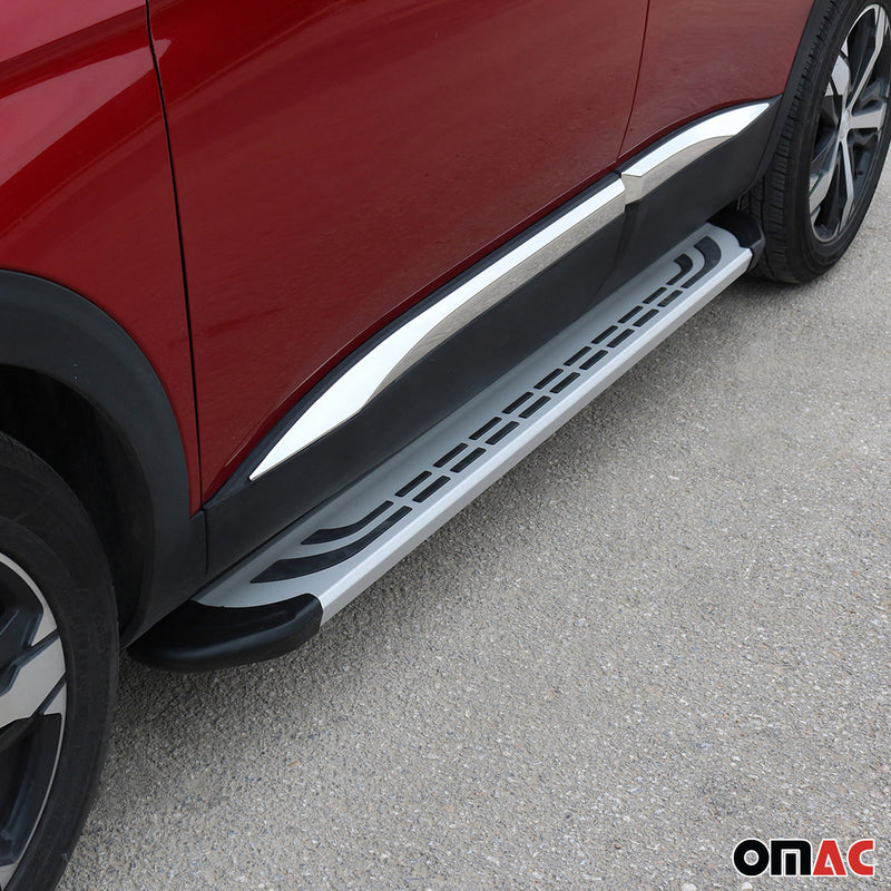 Trittbretter Seitenschweller für Citroen C3 Aircross C4 Cactus Aluminium Grau