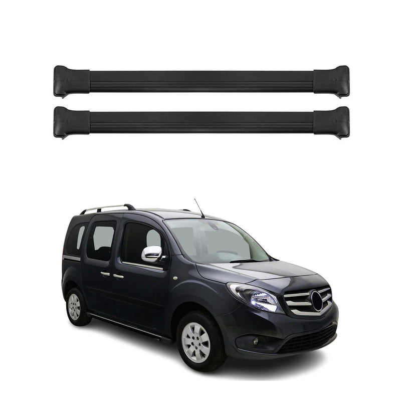 Dachträger Grundtäger für Mercedes Citan W415 2012-2021 75kg Alu Schwarz 2tlg