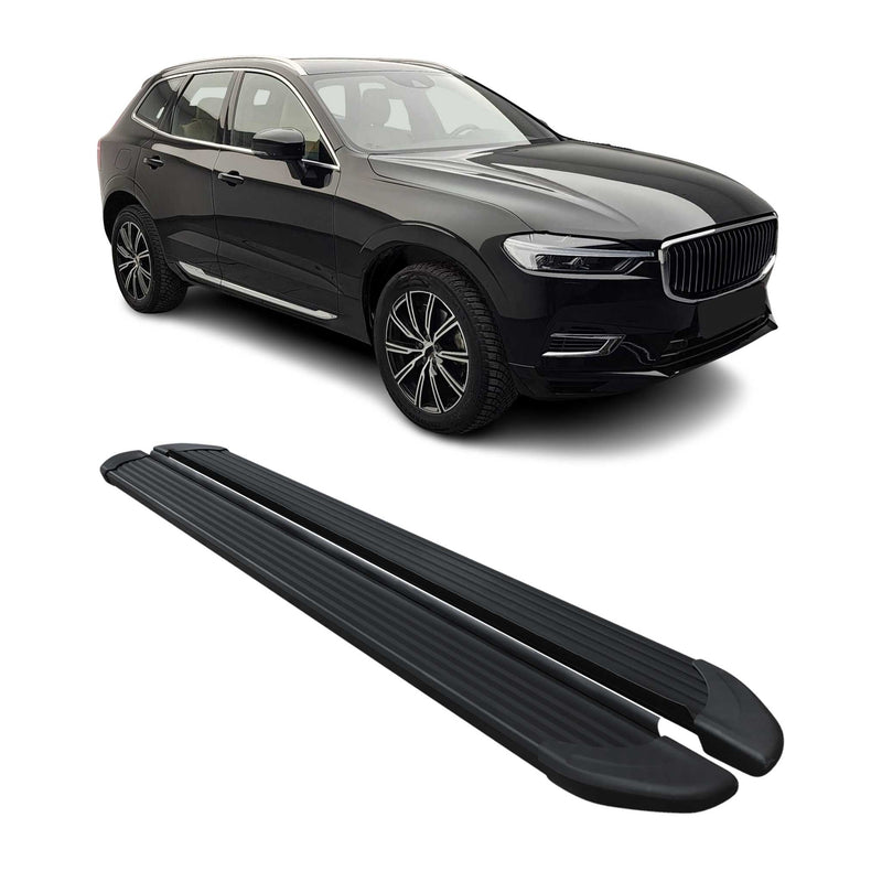 Seitenschweller Trittbretter Schweller für Volvo XC60 2017-2025 Alu Schwarz 2x