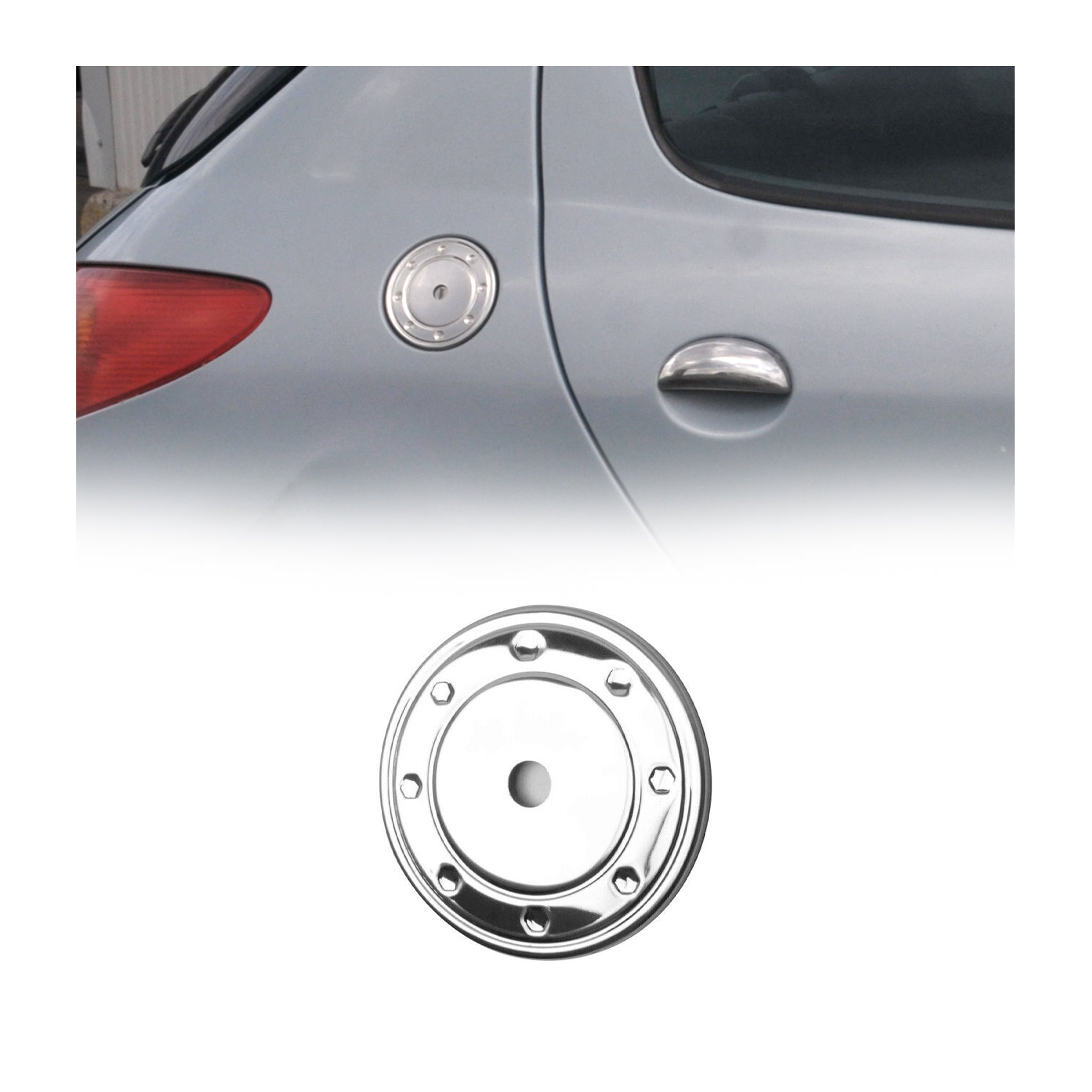 Tankdeckel Blenden Tankverschluss für Peugeot 206 206+ 1998-2012 Edelstahl Chrom