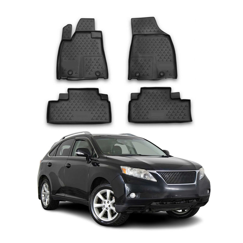 OMAC Gummimatten Fußmatten für Lexus RX350 2008-2015 TPE Automatten Schwarz 4x