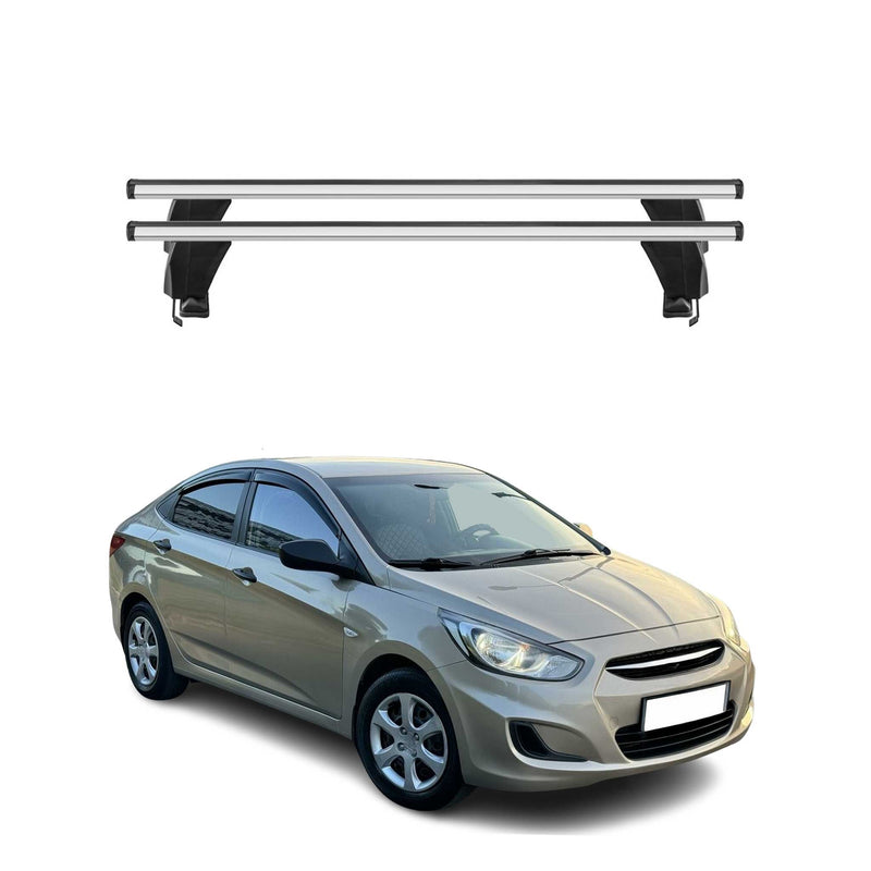 Menabo Dachträger Grundtäger für Hyundai Accent Limo 2010-2017 50kg Alu Grau 2x