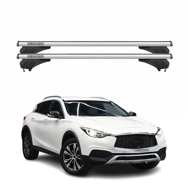 Menabo Dachträger Grundtäger für Infiniti QX30 2016-2019 Aluminium Silber 2 tlg