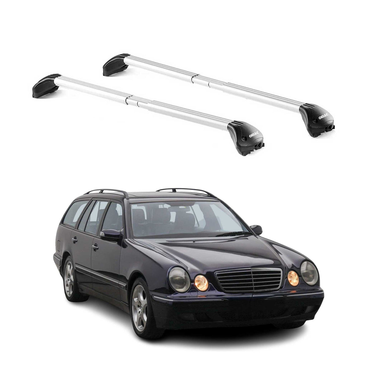 Dachträger für Mercedes E Klasse S210 T-Modell 1996-2002 100kg Alu Silber 2x ABE