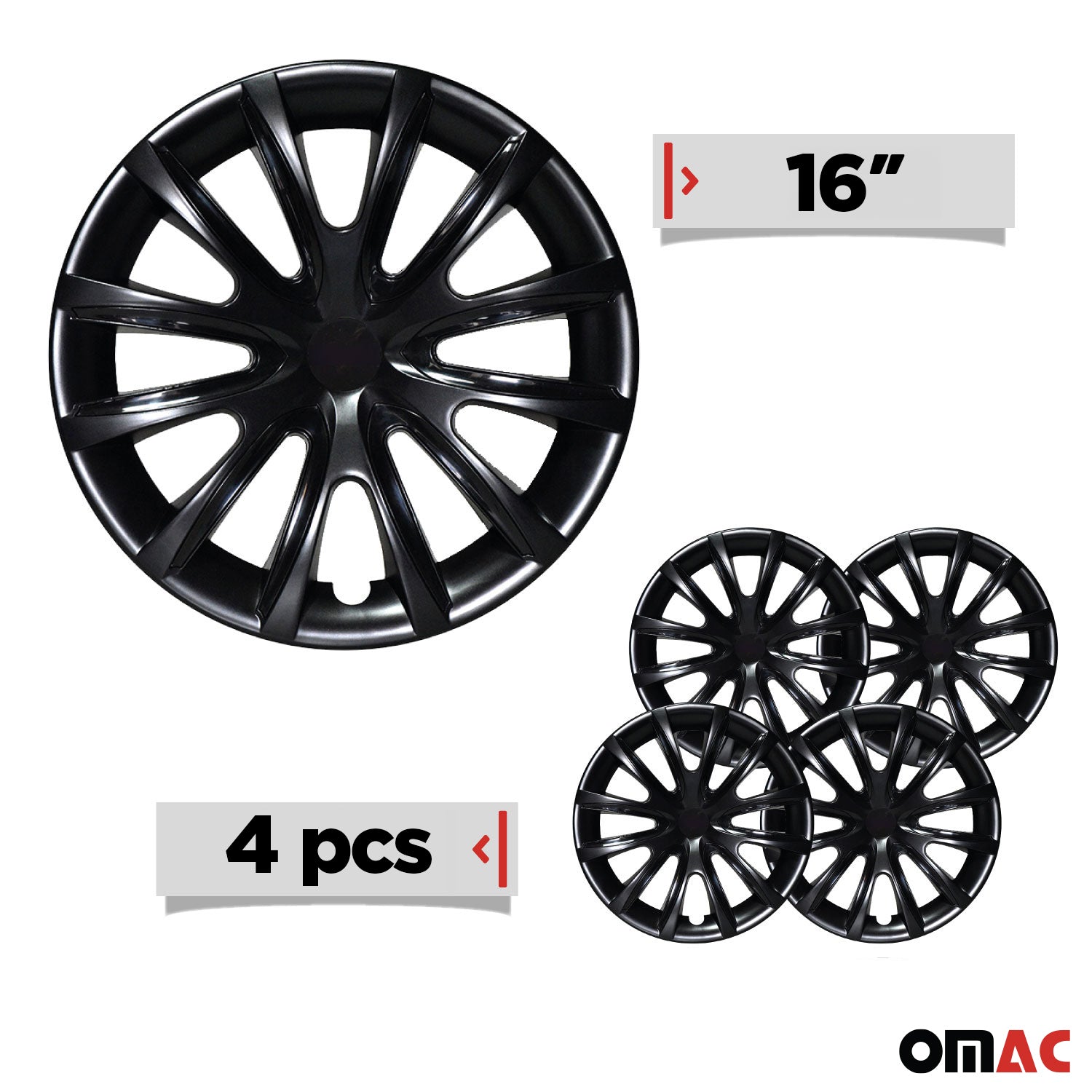 4x Radblenden Radkappen Radzierblenden für 16" Zoll Stahlfelgen Schwarz