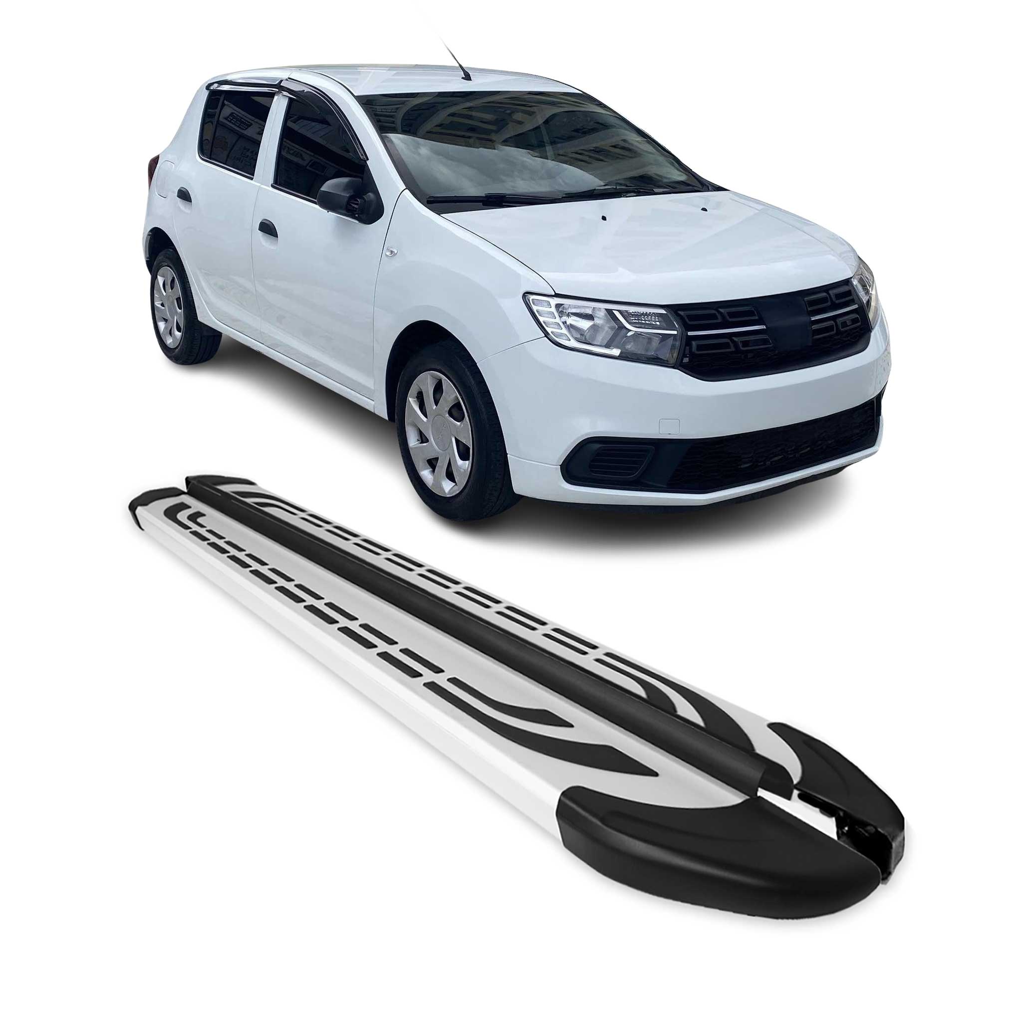 Trittbretter Seitenschweller Seitenbretter für Dacia Sandero 2012-2020 Alu Grau
