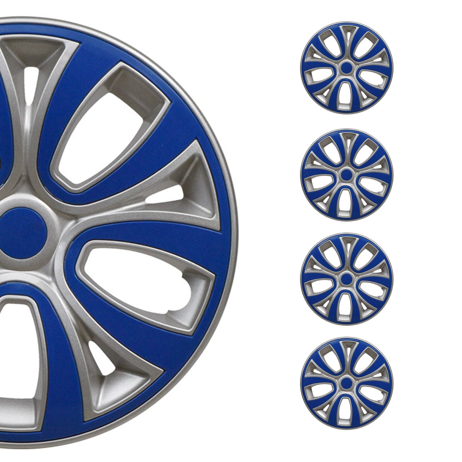 4x Radblenden Radkappen Radzierblenden 16" Zoll Stahlfelgen Dunkel Blau Grau