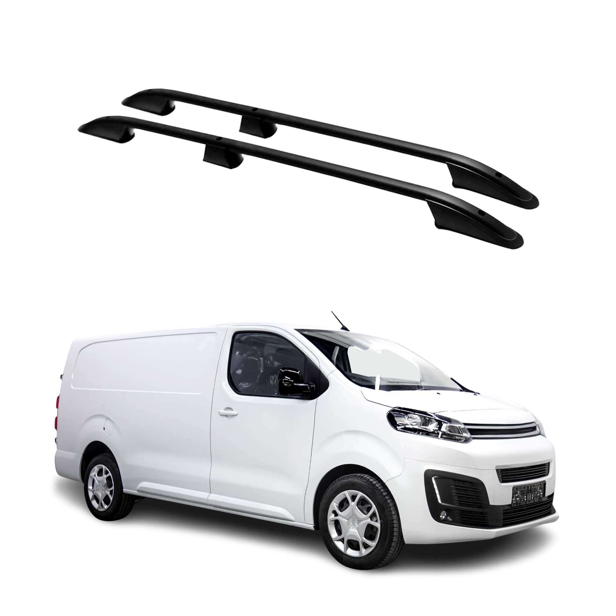 Dachreling Dachgepäckträger für Citroen Jumpy 2016-2026 Langer RS L3 Alu Schwarz