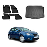 OMAC Fußmatten & Kofferraumwanne Set für Seat Ibiza Schrägheck 2008-2017