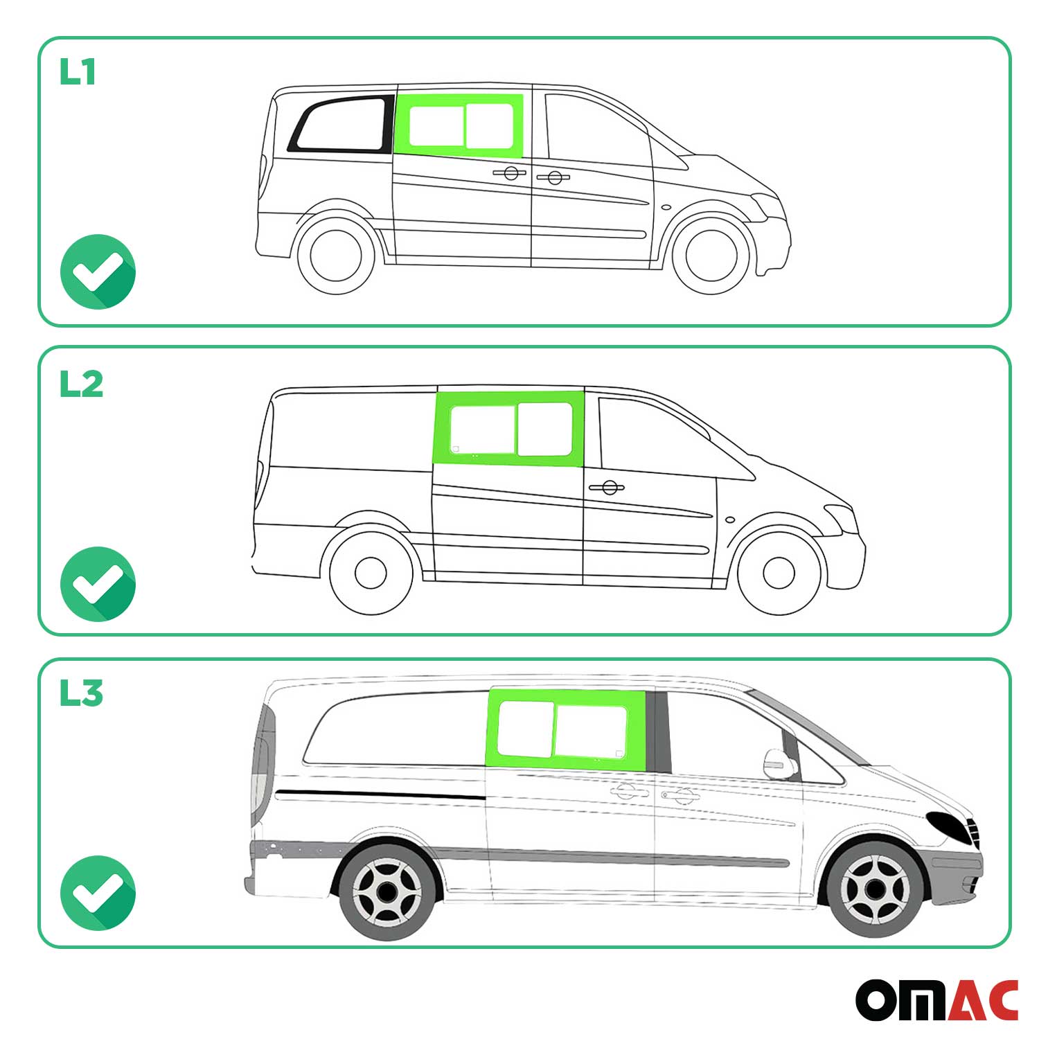 Schiebefenster Schiebetür für Mercedes Vito W639 2003-2014 Vorne Fenster Rechts