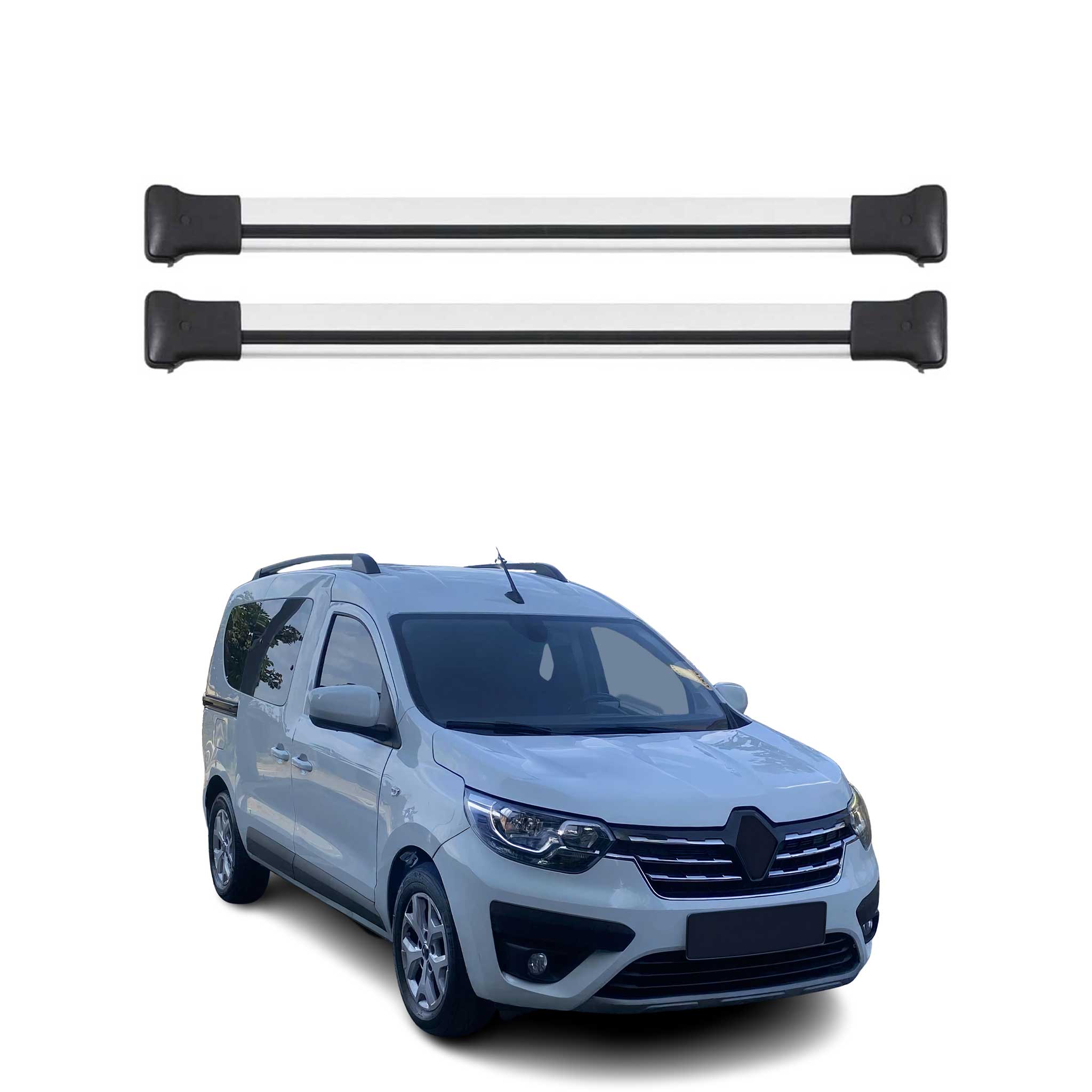 Dachträger Grundtäger für Renault Express 2021-2025 75kg Aluminium Silber 2 tlg