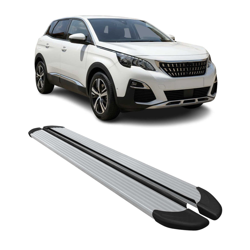 Seitenschweller Trittbretter Schweller für Peugeot 3008 2016-2025 Aluminium Grau