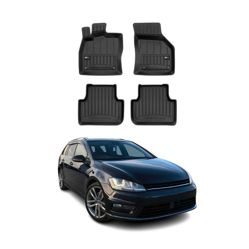 OMAC Gummi Fußmatten für VW Golf mk7 Variant 2013-2020 Premium Gummi Schwarz 4x