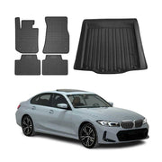 Fußmatten & Kofferraumwanne Set für BMW 3er G20 2019-2026 Gummi TPE Schwarz 5x