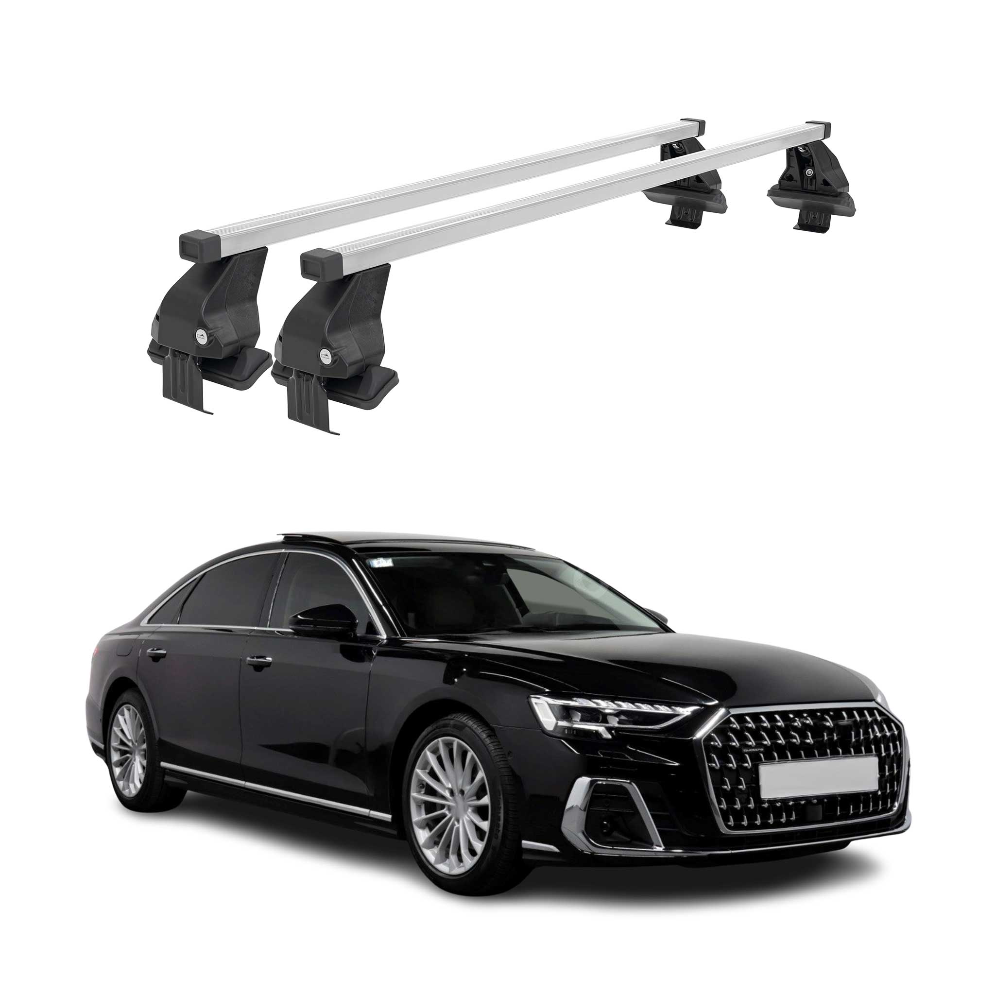 Menabo Dachträger Grundtäger für Audi A8 Limo 2018-2026 50kg Stahl Silber 2 tlg