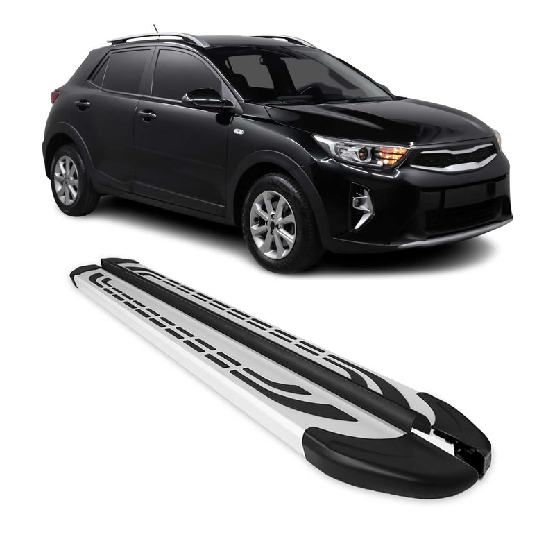 Trittbretter Seitenschweller Seitenbretter für Kia Stonic 2017-2021 Alu Grau