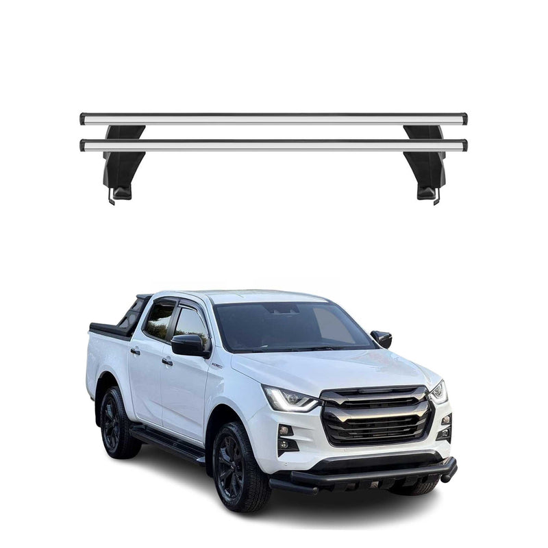 Menabo Dachträger Grundträger für Isuzu D-Max III 2019-2025 Alu Grau 2tlg