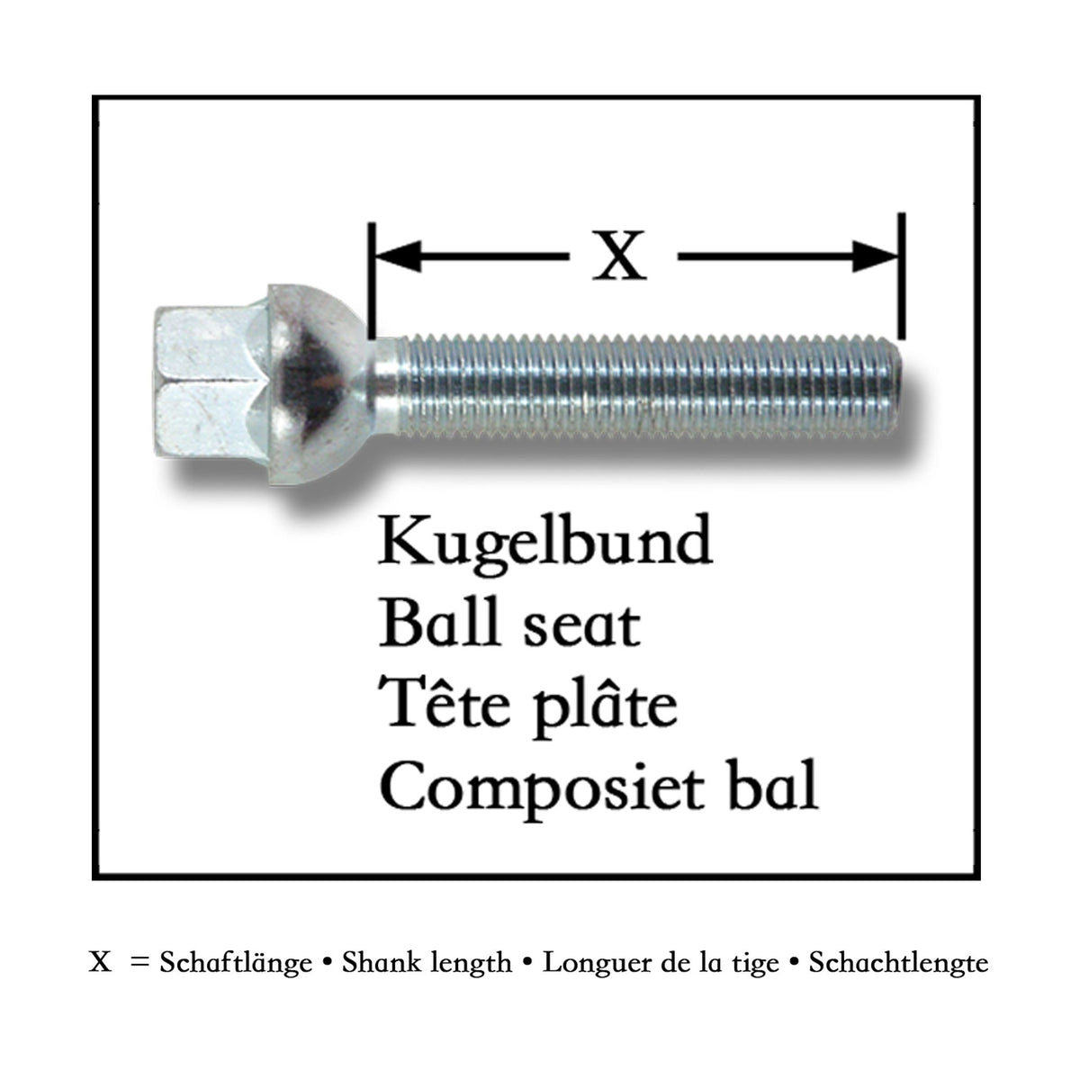 JOM Radbolzen Kugelbund M14x1,5 41mm (10 St)