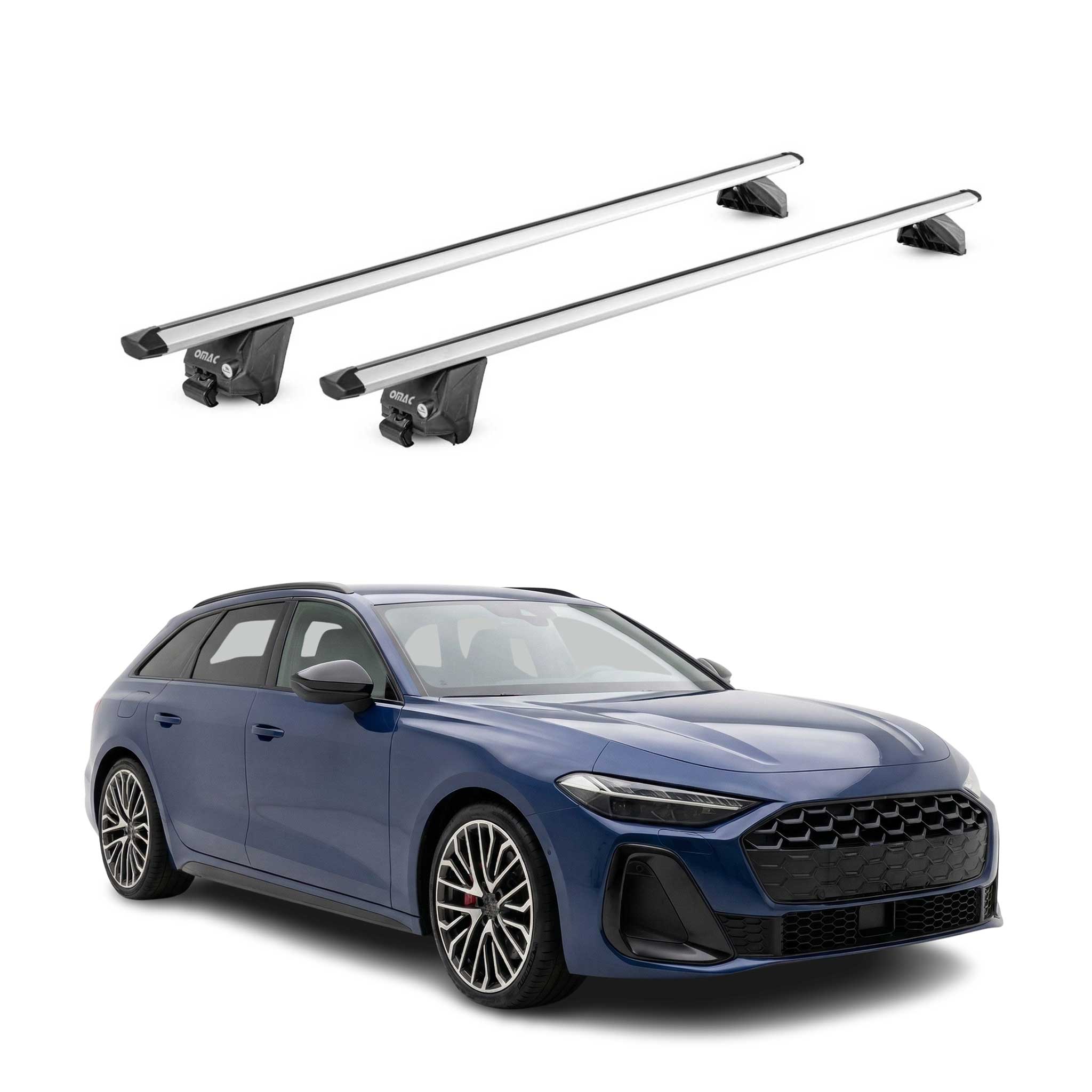 Dachträger für Audi A5 B10 Avant 2025-2026 100kg Aluminium Silber 2x ABE