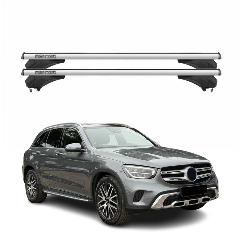 Menabo Dachträger Grundtäger für Mercedes GLC X253 2020-2022 FL Alu Silber 2 tlg