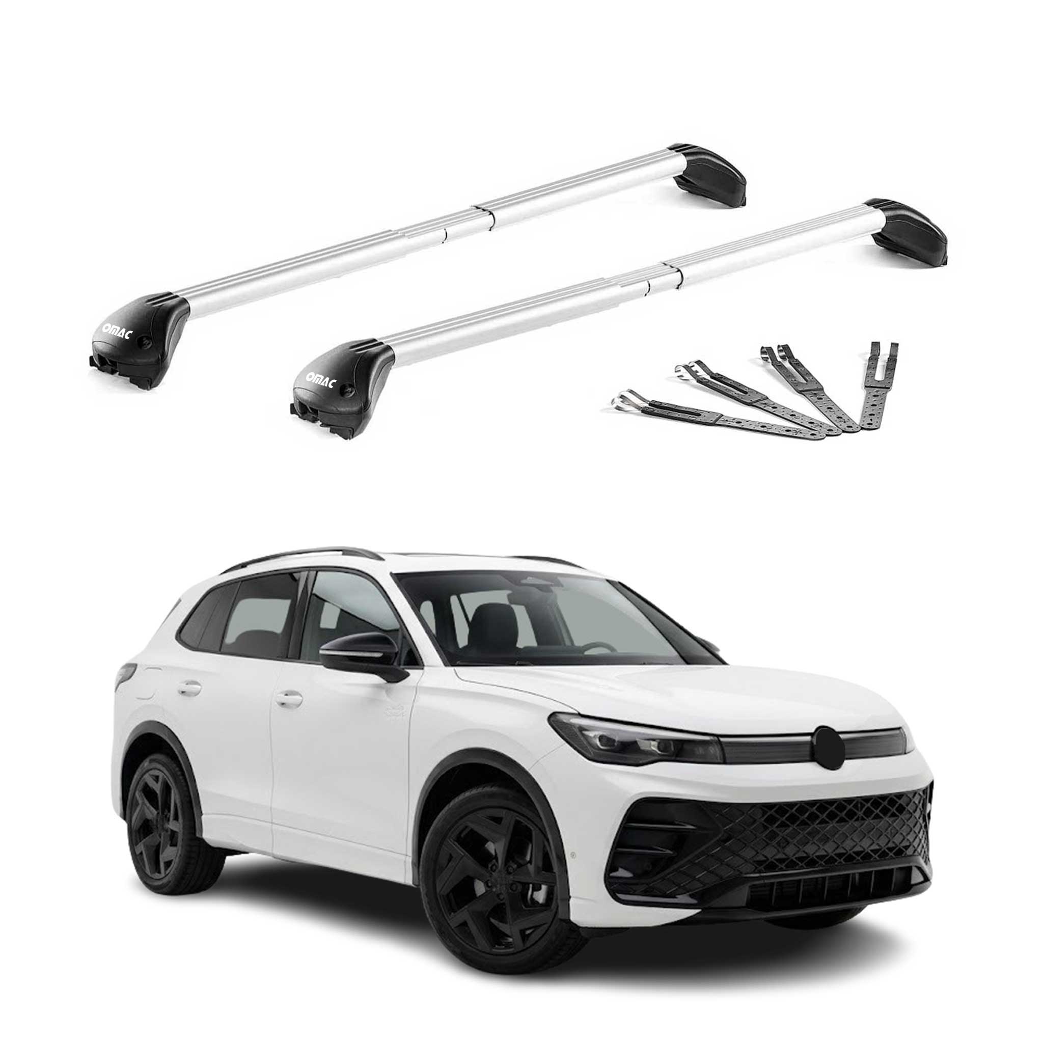 Dachträger Grundtäger für VW Tiguan mk3 2024-2026 100kg Aluminium Grau 2x ABE