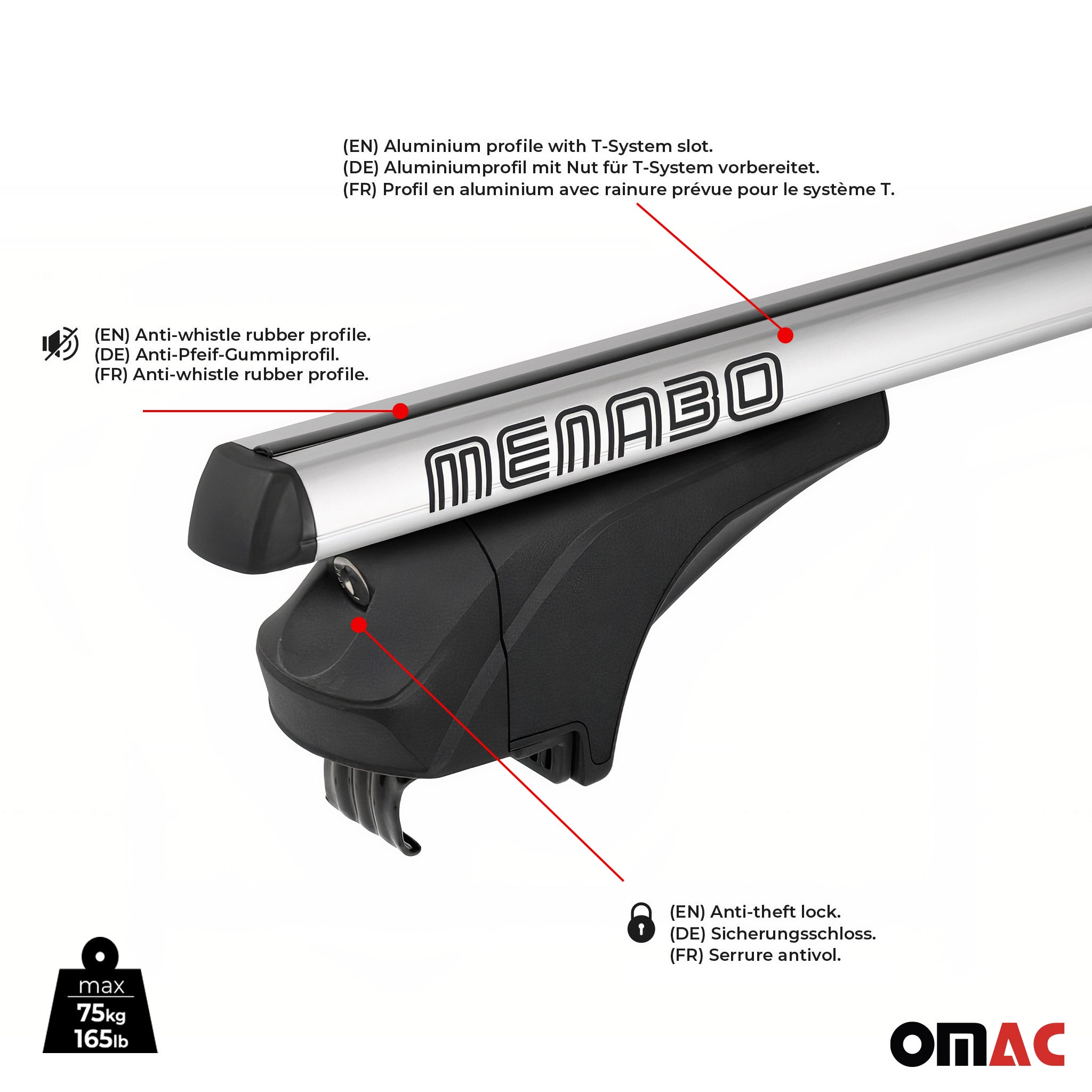 Menabo Dachträger Grundtäger für Citroen C5 X E43 2021-2025 Aluminium Silber 2x