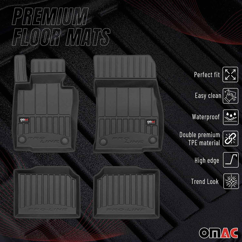 OMAC Gummi Fußmatten für Mini Countryman R60 2010-2016 Premium Gummi Schwarz 4x
